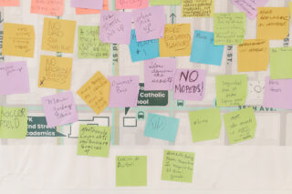 Installation view, Searching for Superpublics, Center for Architecture, 2025. Photo: Asya Gorovits.