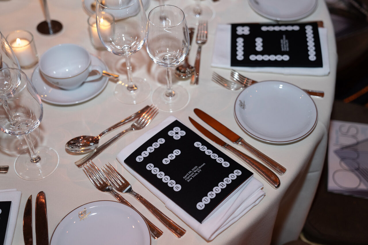 AIANY Honors and Awards Luncheon 2025, graphic design by Studio Lin. Photo: Samuel Lahoz.