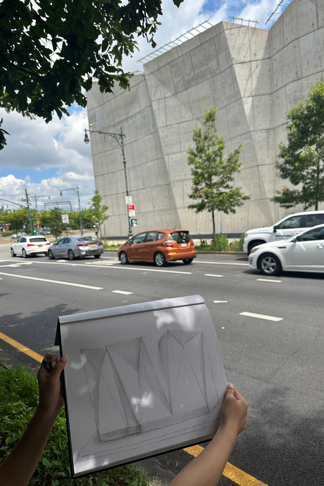 Center for Architecture summer program students explore the city's buildings to practice drawing and reimagining structures. Photo: Center for Architecture.