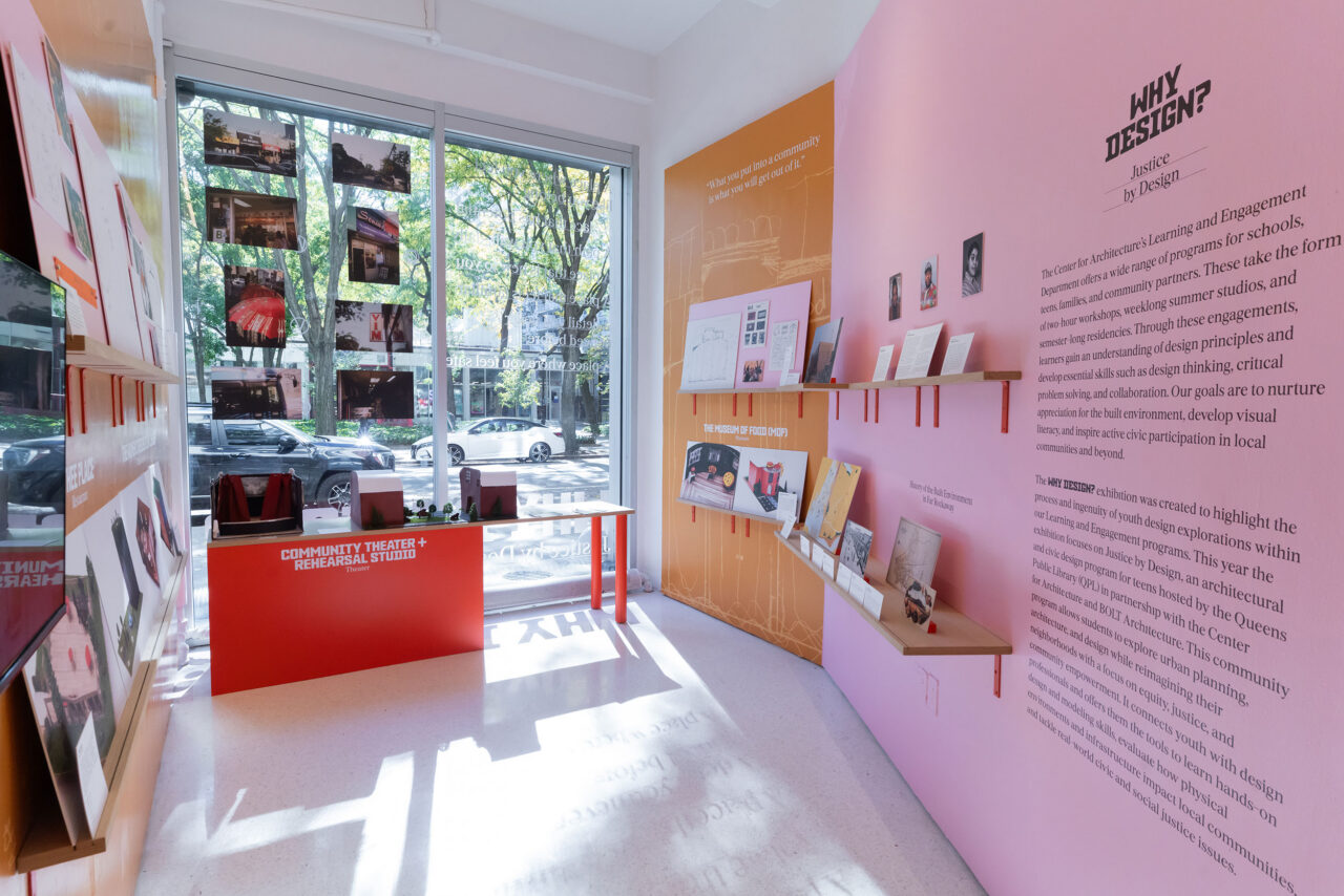 Installation view, Why Design?, Center for Architecture, 2026