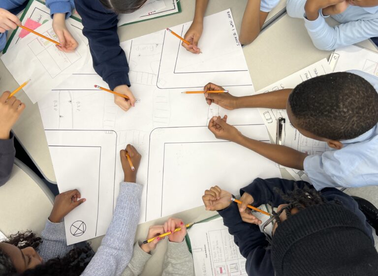 Student collaborating during Learning By Design:NY program on Safe Streets Redesign.