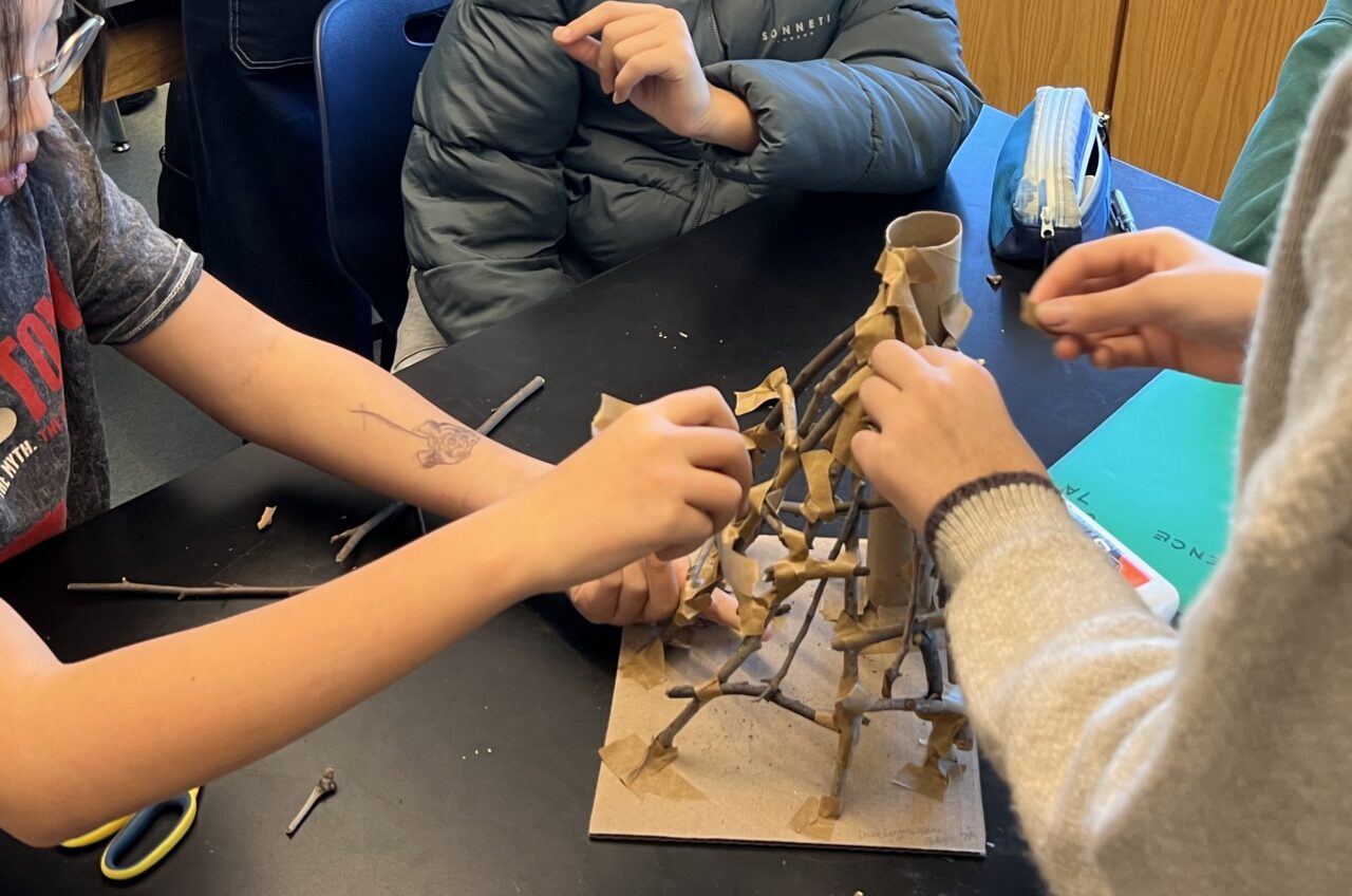 Student collaborating during Learning By Design:NY program on Survival Architecture.