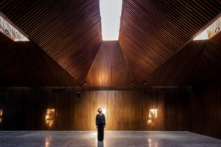 The interior of UHP Synagogue in Asuncion, Paraguay