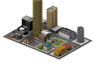 Digital model of a city block