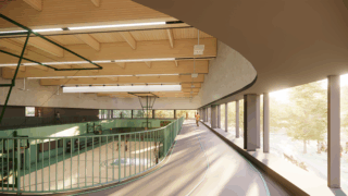 Interior Render of the Soundview Recreation Center Courtesy of Snøhetta