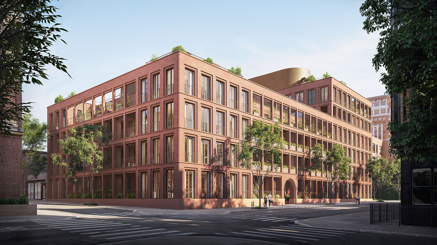 Rendering of a building block facade